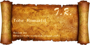 Tohr Romuald névjegykártya